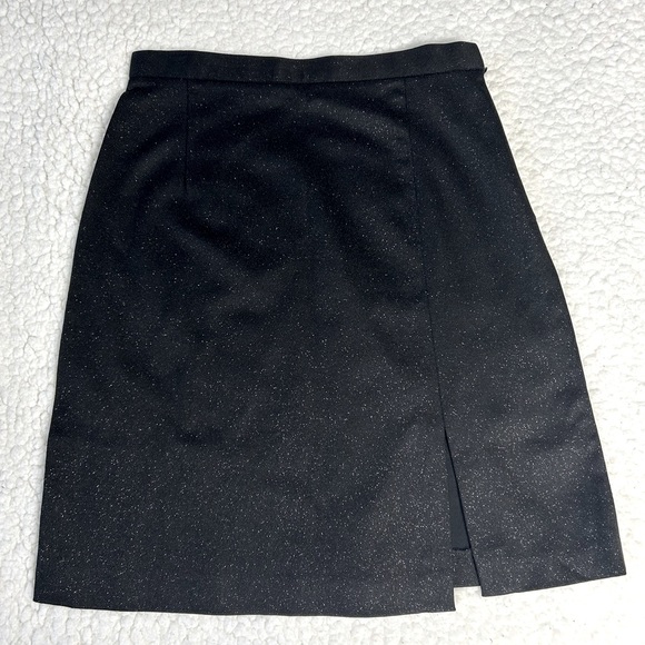 Trussardi Jeans Women's Black Metallic Sparkle Made In Italy Party Skirt Size 44 - Picture 1 of 5